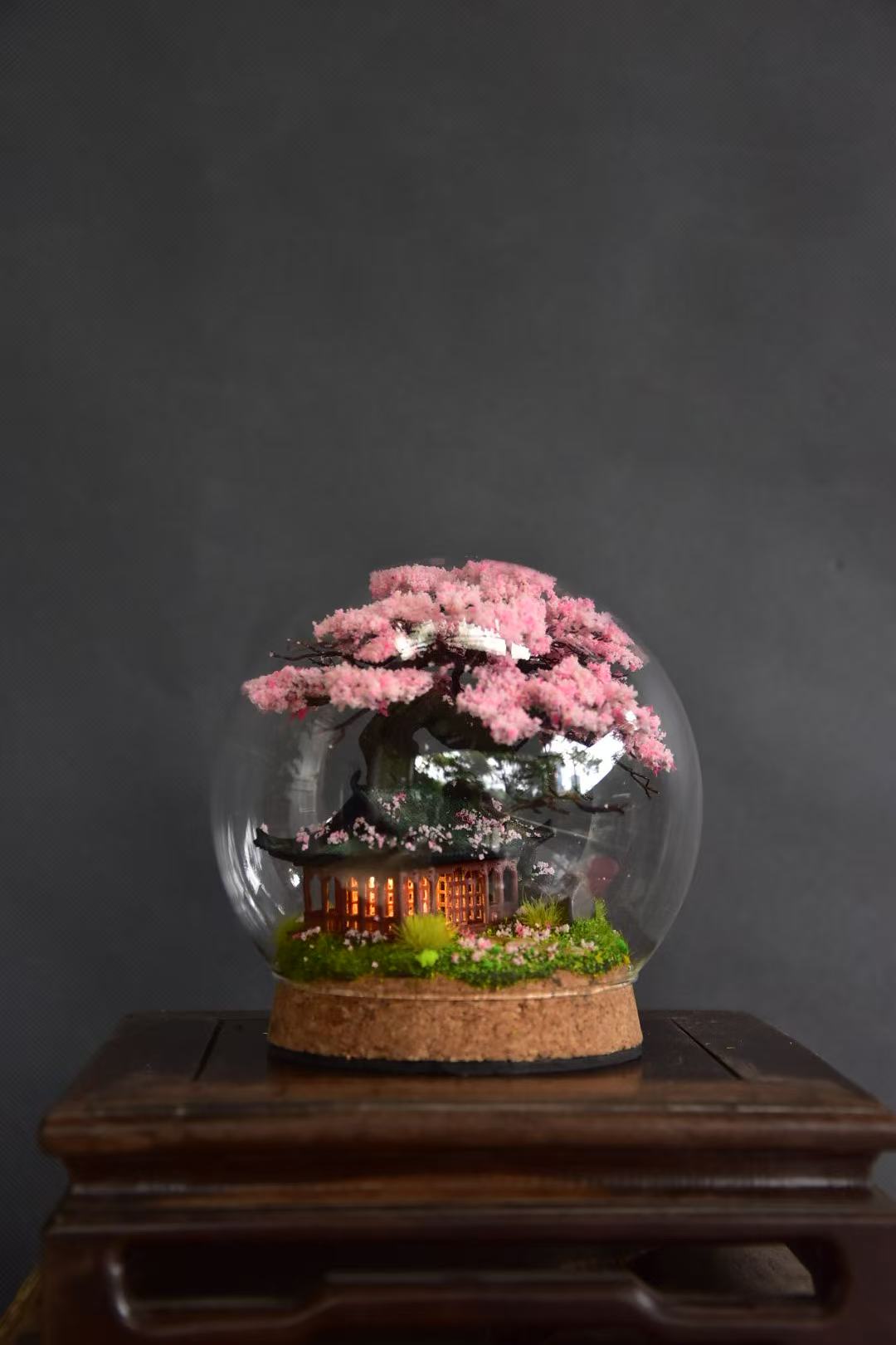 Cherry Blossoms and Temple – Miniature- Handcrafted miniature art collection | Unplanned Ink