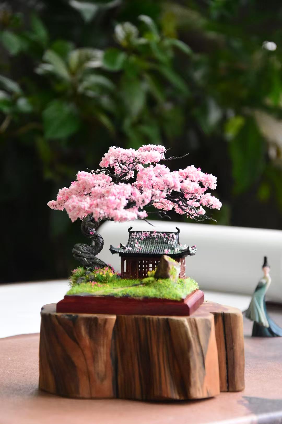 Cherry Blossoms and Temple- Handcrafted miniature art collection | Unplanned Ink
